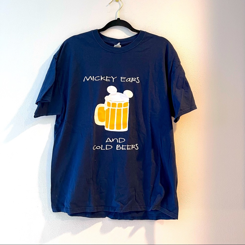 Mens navy blue handmade Mickey shirt